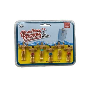 Drinking Buddies Drink Markers Funny Cocktail Glass Identifiers Party Novelty